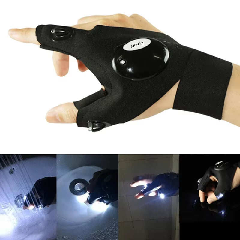 LumiGlove™ Fingerless Gloves with LED Light 